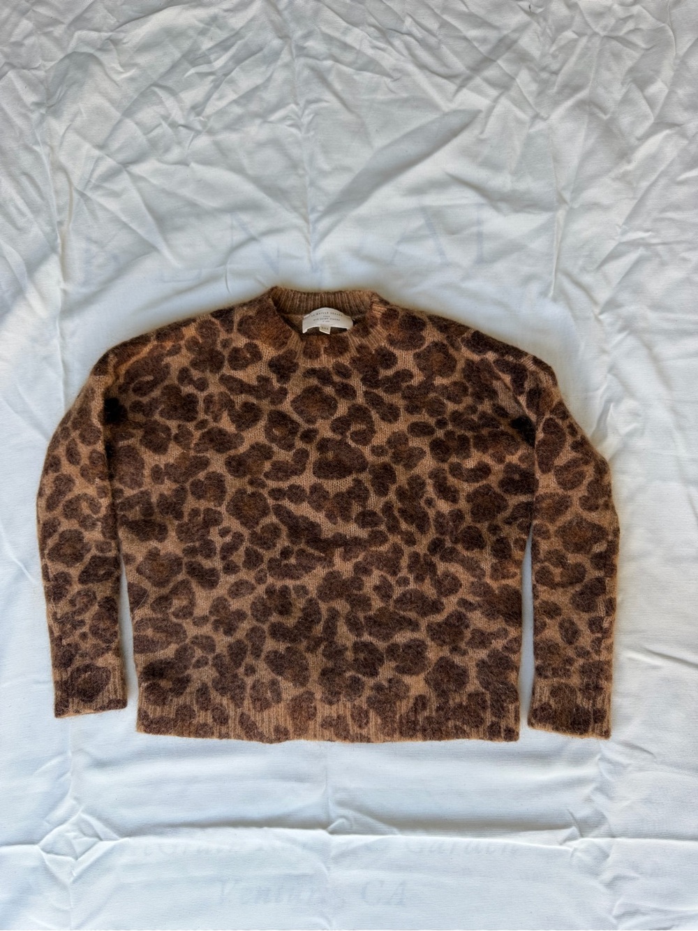 La Maille Sezane Paris Leopard Mohair Knit Long Sleeve Sweater Girls 2XS